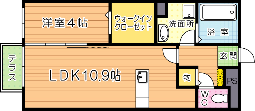 ドゥ　リヴェール 101号室 間取り
