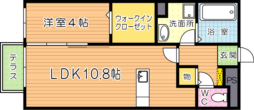 ドゥ　リヴェール 105号室 間取り