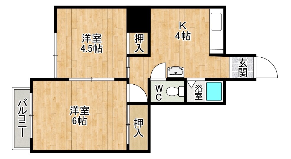 ハイツ奈香緒 201号室 間取り