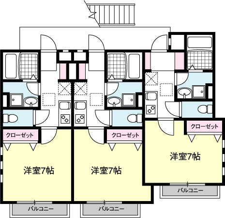 HODAKA　Canal　12 X01～X03（1F）号室 間取り