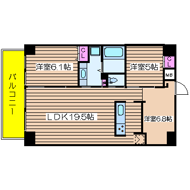 大阪府大阪市西区新町１丁目 間取り