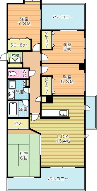 フリーリー守恒 605号室 間取り