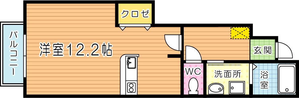 メゾングラースＭ 102号室 間取り