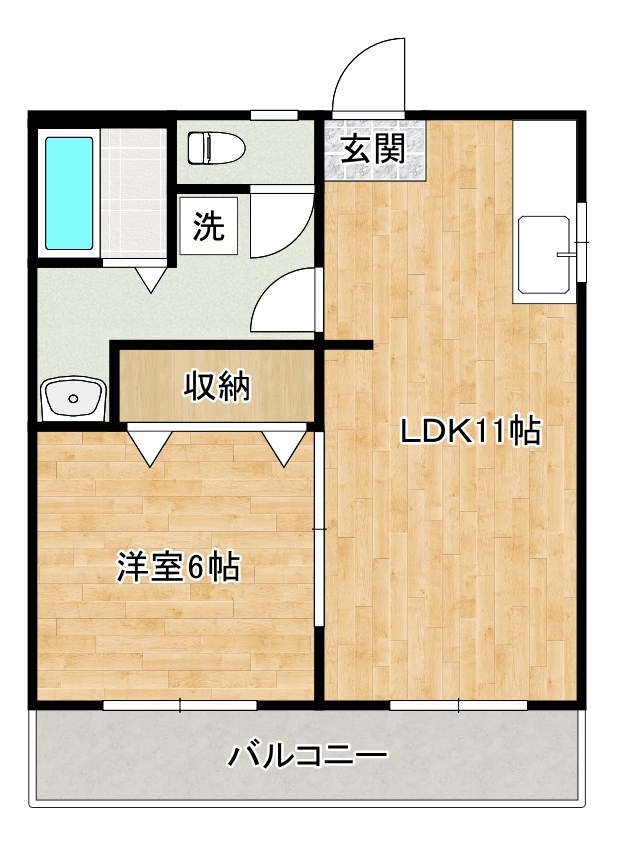コーポ杉原Ⅰ  203号室 間取り