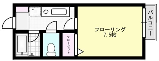 第5フジハイツ X01~X07（1F）号室 間取り