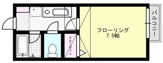第5フジハイツ X01~X07（2F）号室 間取り