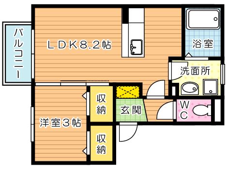 ウエスト スクエア 202号室 間取り