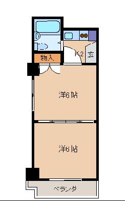 プリンセス泉 405号室 間取り