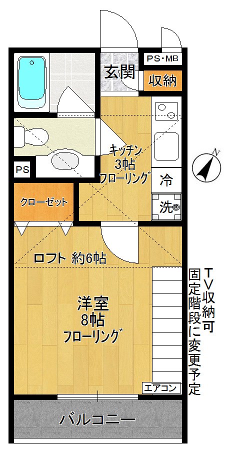 ベルメランジェII 102号室 間取り