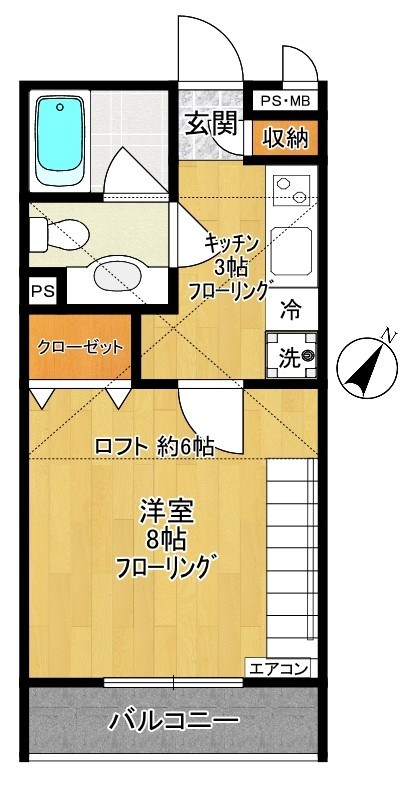 ベルメランジェII 102号室 間取り