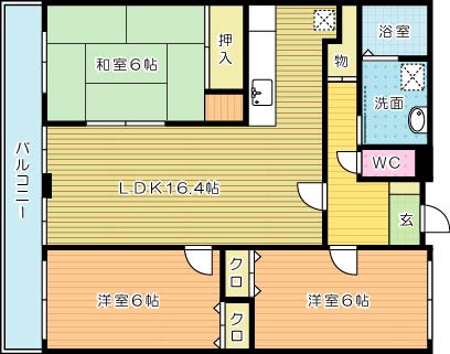 アビタシオン蒲生 802号室 間取り