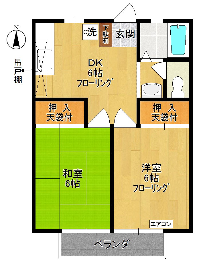 コスモハイツ 203号室 間取り