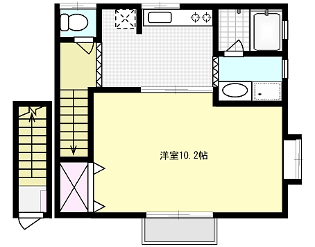 穂高ブラザーズ運河Ⅱ X01~X02（2F）号室 間取り