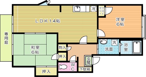 ターフ竹馬 102号室 間取り