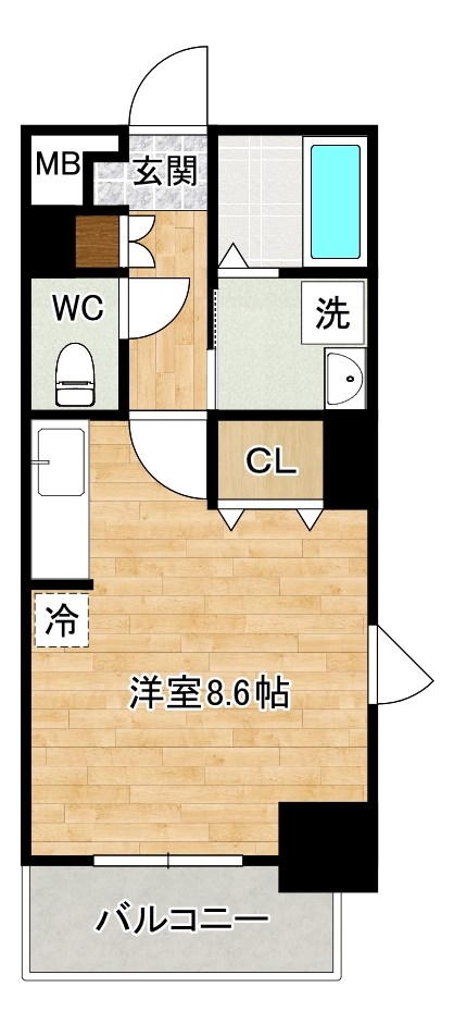 ベルガ南小倉 806号室 間取り