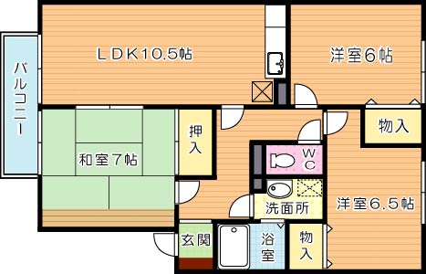 グランコンフォール 102号室 間取り
