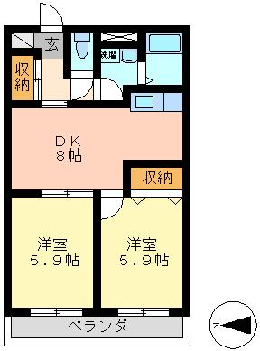 クレスト 102号室 間取り