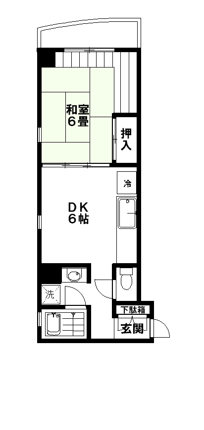 サンハイムカタギリ 202号室 間取り