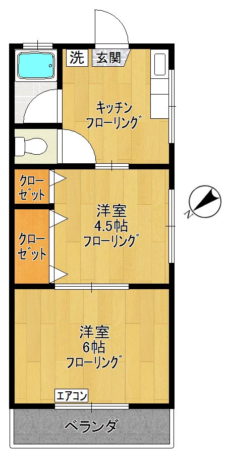 清川ハイツ 205号室 間取り