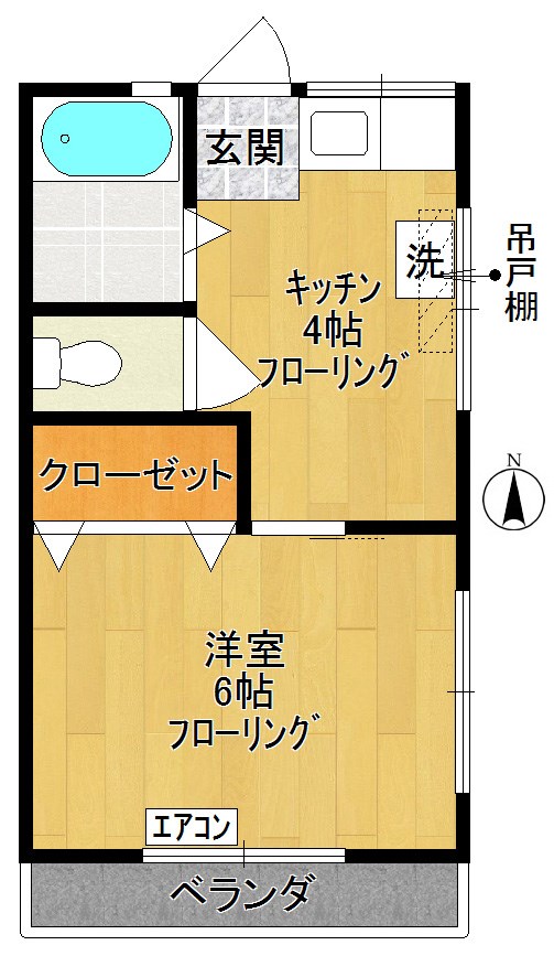 渡邉アパート 201号室 間取り