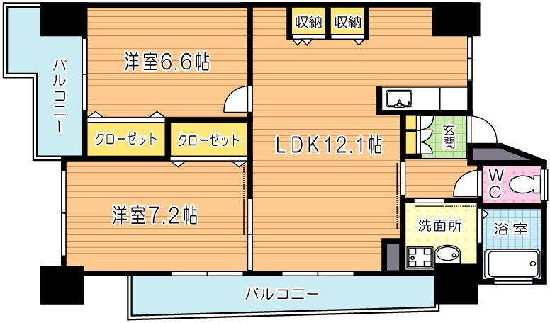 グランエスパシオ浅野 301号室 間取り