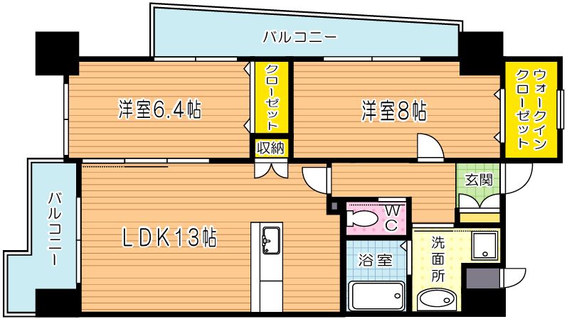 グランエスパシオ浅野 1106号室 間取り