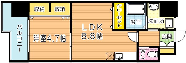 グランエスパシオ浅野 606号室 間取り