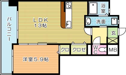 ＢａｙＳｉｄｅＡｓａｎｏ（ベイサイド浅野） 803号室 間取り