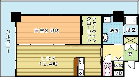 ＢａｙＳｉｄｅＡｓａｎｏ（ベイサイド浅野） 404号室 間取り