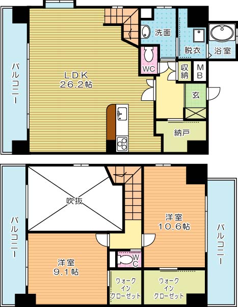 ＢａｙＳｉｄｅＡｓａｎｏ（ベイサイド浅野） 905号室 間取り