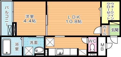 ＣＲＯＳＳ　ＲＩＶＥＲ（クロスリバー） 206号室 間取り