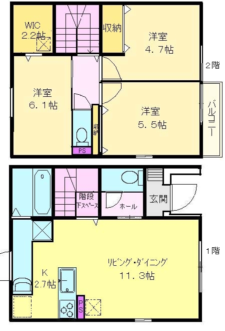 土師町戸建 間取り図