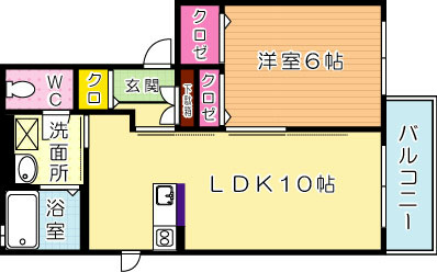 プロスパー天神 202号室 間取り