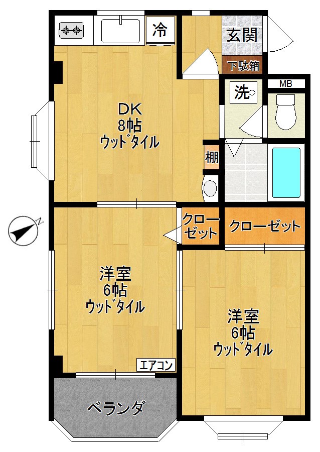 ハイツタナカ 303号室 間取り