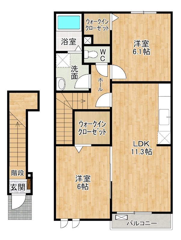 カーサ　フェリーチェ 202号室 間取り