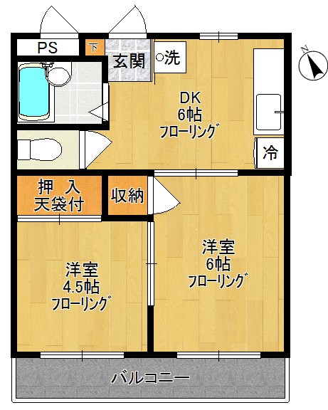 シャトルハイム 202号室 間取り