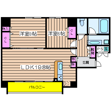 大阪府大阪市西区北堀江３丁目 間取り