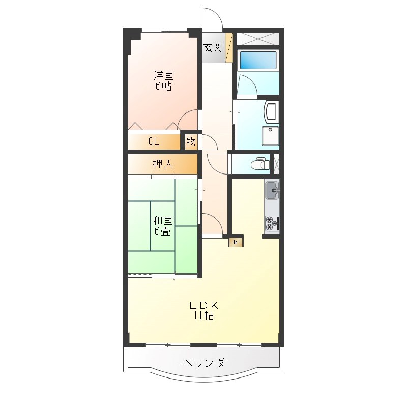 メゾンドエル 203号室 間取り