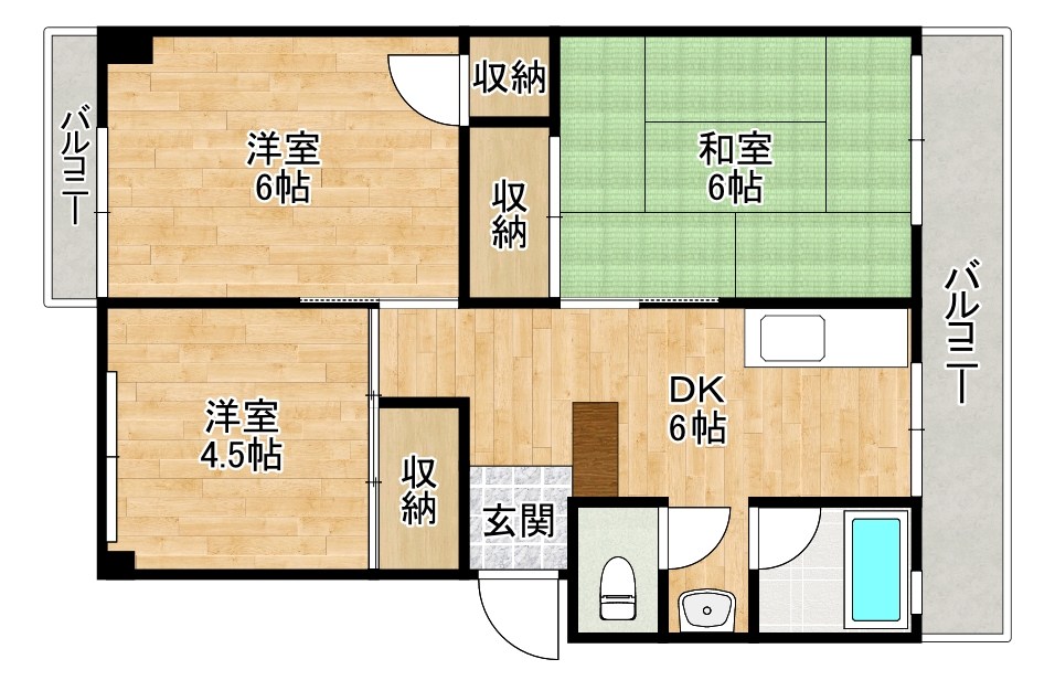 松井マンション 302号室 間取り