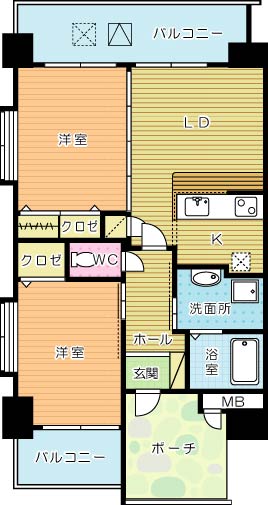 アースコートＹ’ｓシティ香春口 1101号室 間取り