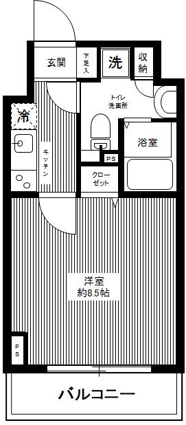 ＡＺＥＳＴ ＫＡＭＥＩＤＯ 0703号室 間取り