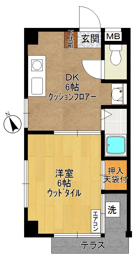 アクエリアス378 103号室 間取り