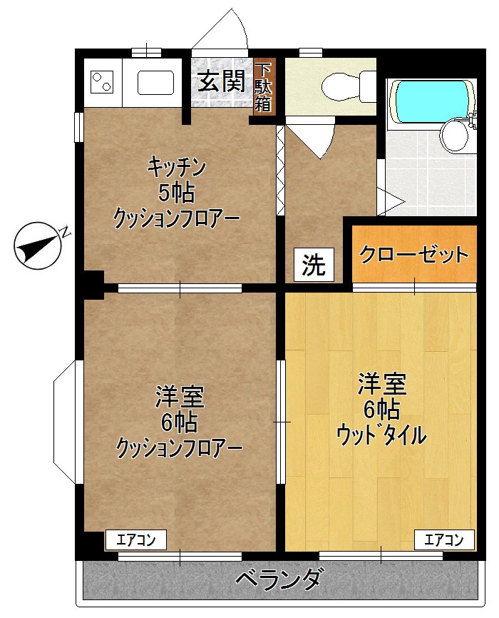 カーサ枡形 202号室 間取り