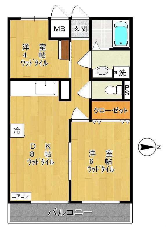向ヶ丘レジデンス壱番館 401号室 間取り