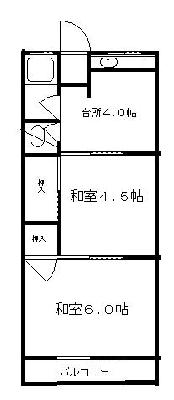 上田中尾文化 203号室 間取り
