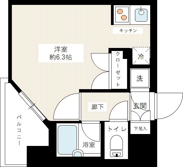 パレステュディオ大塚 0102号室 間取り