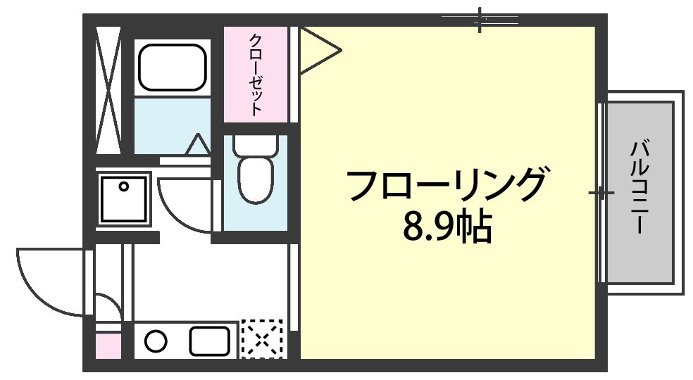 グランメールＢ棟 X01~X05号室 間取り