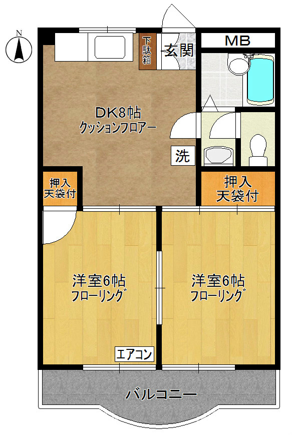 サンテラス藤 203号室 間取り