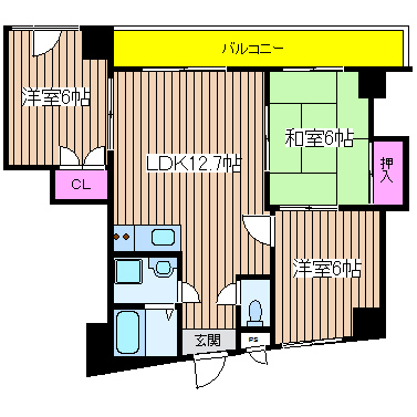 大阪府大阪市西区北堀江２丁目 間取り