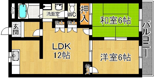 ボヌール西大寺　Ｂ棟 間取り図